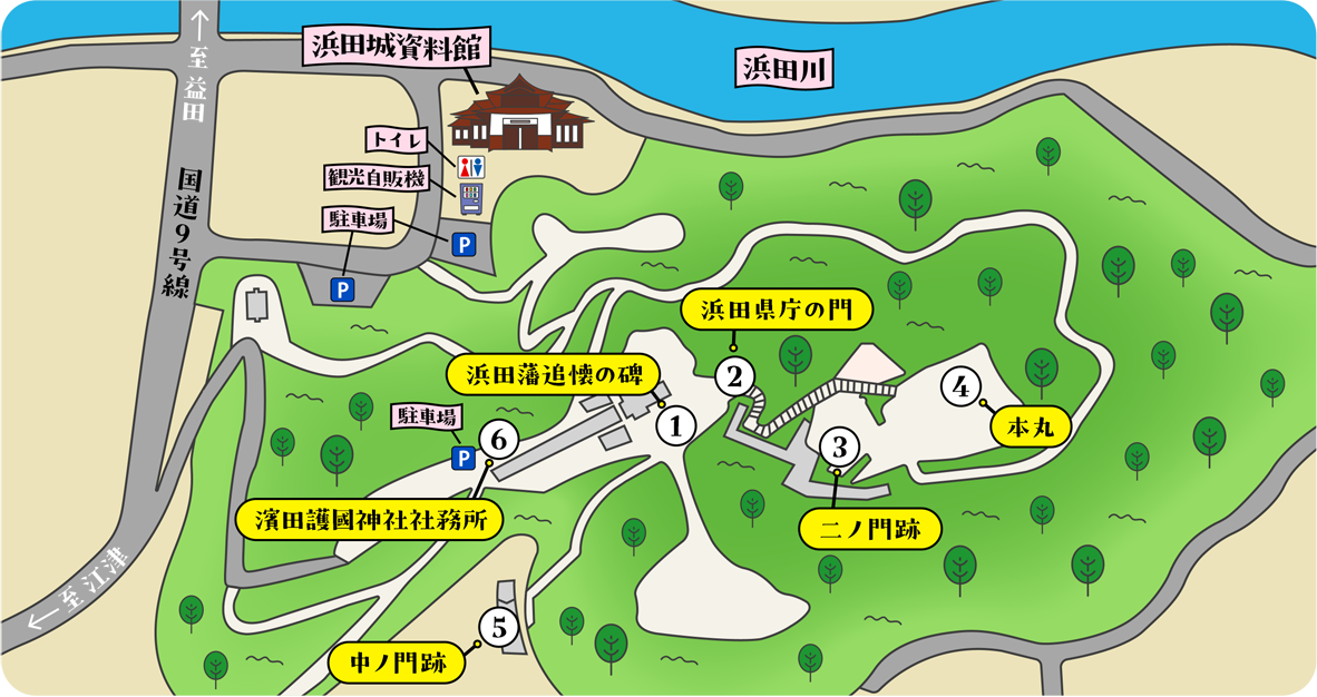 ”浜田城跡のマップ”