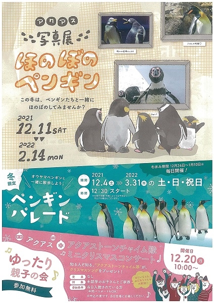 冬の特別展「アクアス写真展 ほのぼのペンギン」